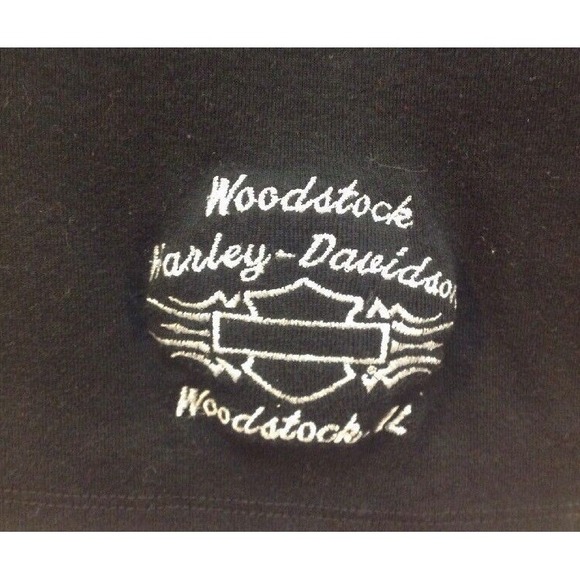 Harley Davidson Woodstock Top Tie Back Black Biker T Shirt  Women's Large - Picture 3 of 4